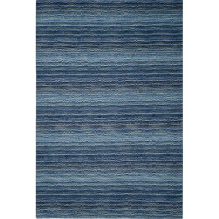 Safavieh 5 ft. x 8 ft. Medium Rectangle- Contemporary Himalaya Blue And Multi Hand Loomed Rug HIM707A-5